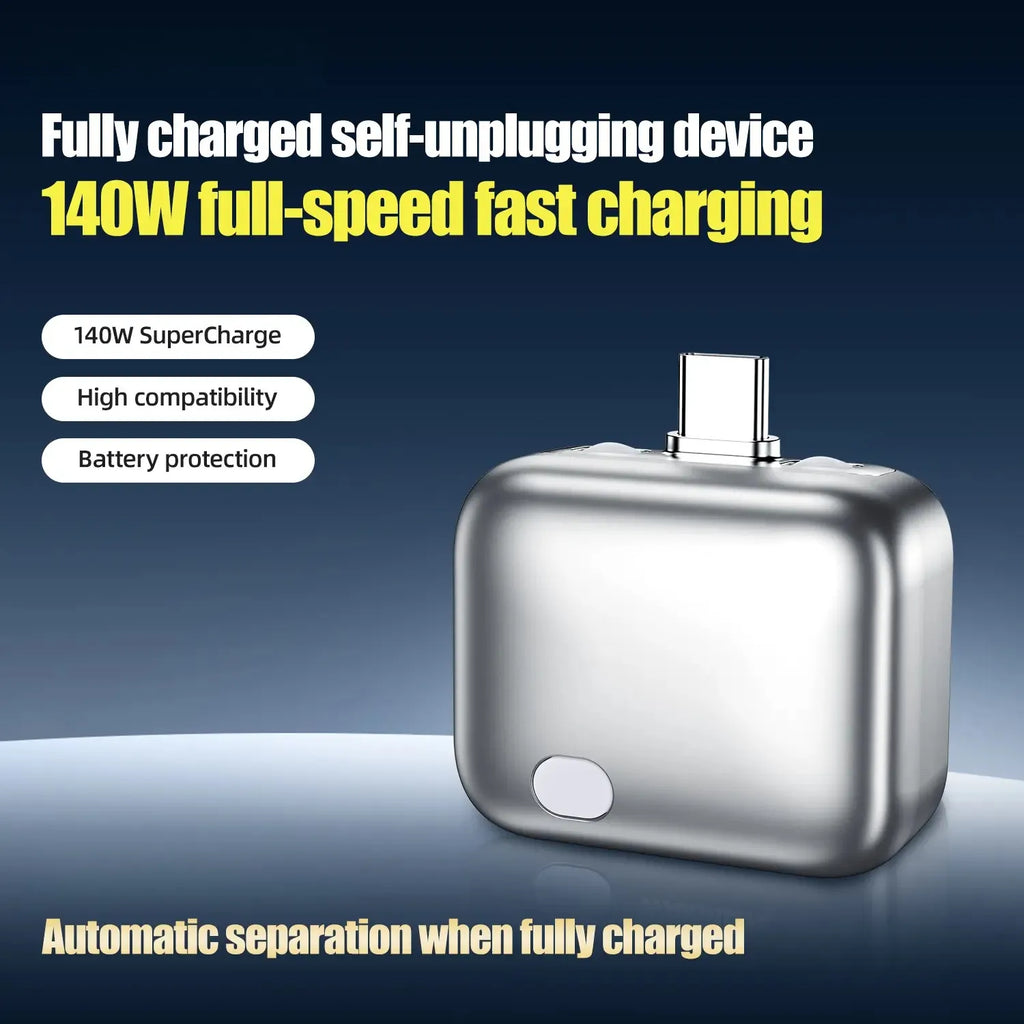 🔥140W Smart Auto Eject Charging Protector 💥Physical Disconnect Battery Saver ⚡Auto Stop Charging Adapter for Smartphones, Laptops, Tablets ✅Anti Overcharge Safety Accessory 💰Safe Overnight Charging Tech Gadget