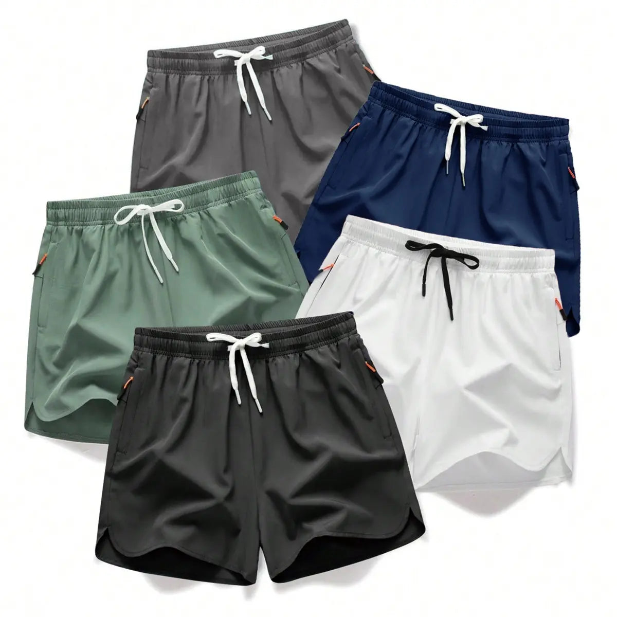 Men's Summer Lightweight Breathable Quick-Dry Beach Shorts with Drawstring & Zipper Pockets, Casual Daily Wear, Ideal Gift for Him, Quick-Dry Tropical Style Swim Trunks