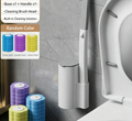 🚽 Disposable Toilet Brush Set ✨ Wall Mount Sanitary Cleaner With Preloaded Refill Heads | Limited Time Big Discount