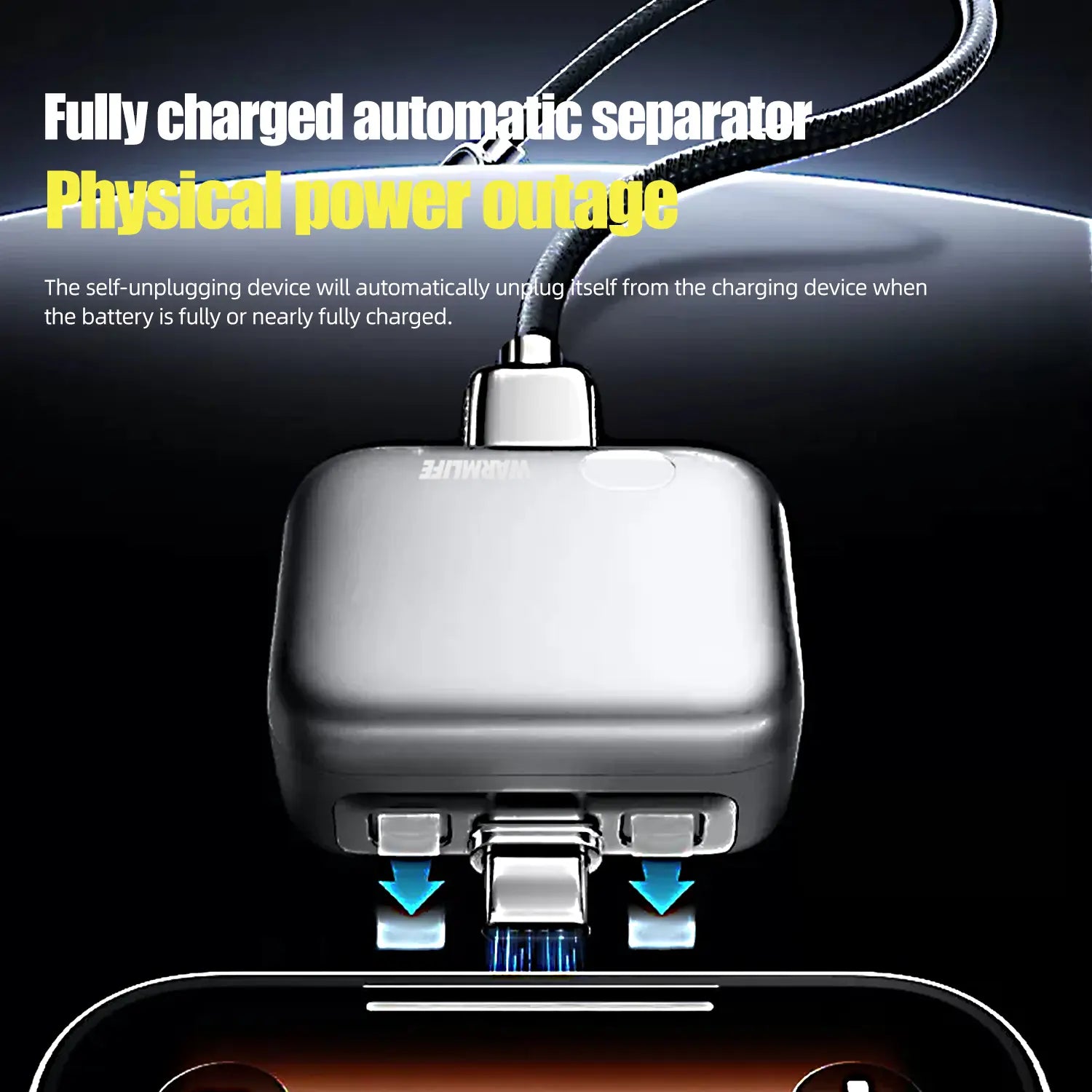 🔥140W Smart Auto Eject Charging Protector 💥Physical Disconnect Battery Saver ⚡Auto Stop Charging Adapter for Smartphones, Laptops, Tablets ✅Anti Overcharge Safety Accessory 💰Safe Overnight Charging Tech Gadget